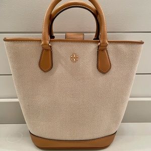 Tory Burch Carter Canvas Small Bucket Tote